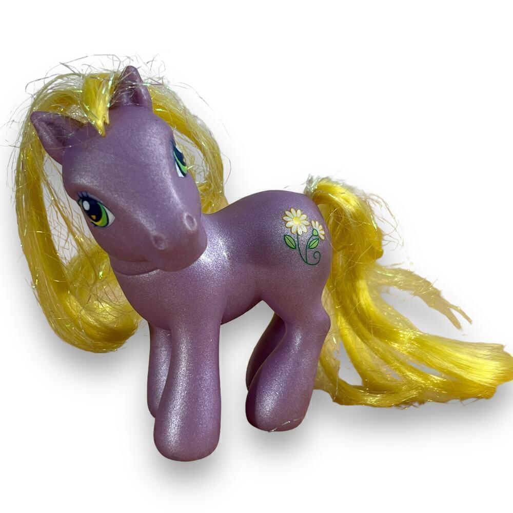 My Little Pony Daisyjo G3 2002 Purple Figure Glitter Hair Collectible